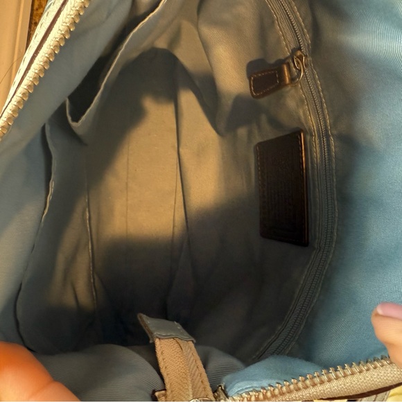 COACH Patchwork Denim Blue Convertible Shoulder Bag Purse Handbag Y2K Suede - Picture 12 of 13